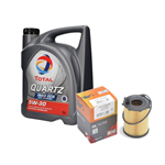 Olio motore per auto TOTAL QUARTZ INEO ECS 5W30 5l e Filtro olio CHAMPION (529E5W30)