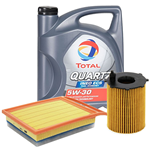 Olio motore per auto TOTAL QUARTZ INEO ECS 5W30 5 litri, con Filtro olio e Filtro aria (529E/082)