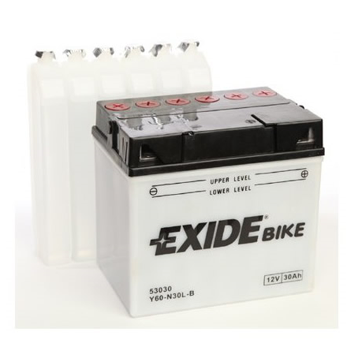 E60-N30L-B - Batteria moto Exide E60-N30L-B Y60-N30L-B 12v 30ah 300A dim.  185X128X168 - Exide (Impianto elettrico - Batterie Moto); E60-N30L-B