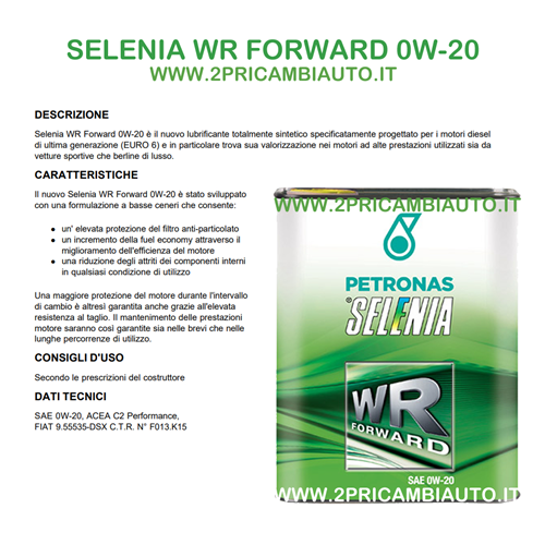 5LT SELENIA WR FORWARD 0W-30 ACEA C2 COMPLETAMENTE SINTETICO