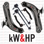 kW&HP COPPIA BRACCI BRACCETTI TRAPEZI OSCILLANTI + BIELLETTE + TESTINE STERZO NISSAN QASHQAI / QASHQAI +2 I