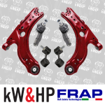 BRACCI BRACCETTI TRAPEZI OSCILLANTI RINFORZATI FRAP + BIELLETTE + TESTINE STERZO VW GOLF IV AUDI A3 SEAT LEON