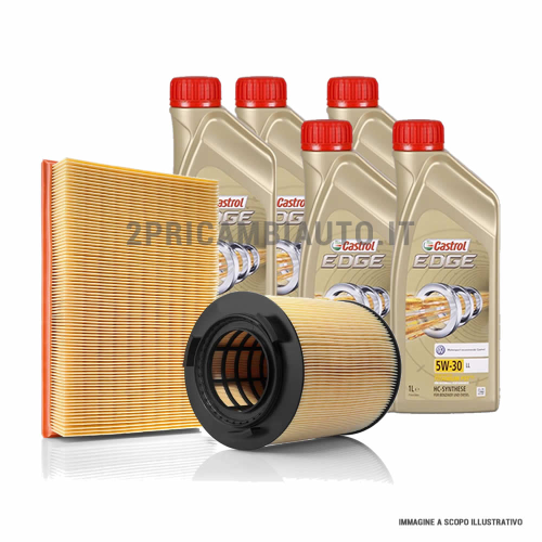 KIT TAGLIANDO FILTRO ARIA + FILTRO OLIO 5 LITRI CASTROL EDGE 5W30 AUDI Q3 2,0 TDI