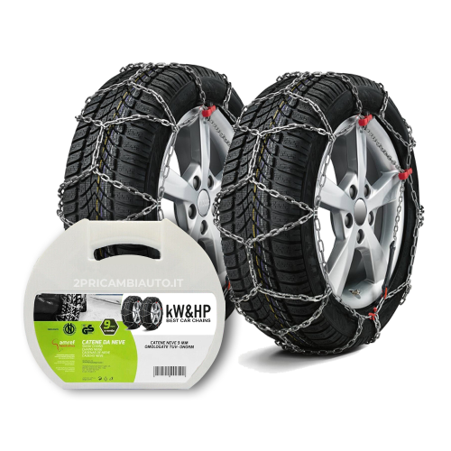 KWCTN920 - Catene da Neve per Auto OMOLOGATE E CERTIFICATE TÜV - ÖNORM  GR.90 per Pneumatici Misura 205/55 R16 - kW&HP (Accessori e Manutenzione - Catene  da neve); KWCTN920