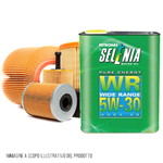 Kit tagliando auto, kit quattro filtri e 4 litri olio motore Selenia WR 5W30 (KF0034/fo)