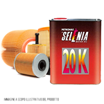 Kit tagliando auto, kit quattro filtri e 3 litri olio motore Selenia 20K 10W40 (KF0083/fo)