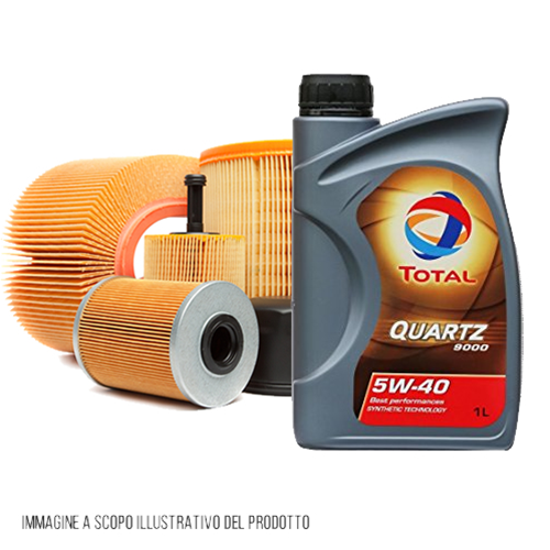 Kit tagliando auto, kit quattro filtri e 5 litri olio motore Total 5W40 (KF0012/fo)