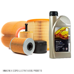 Kit tagliando auto, kit tre filtri e 4 litri olio motore Opel GM 5W30 (KF1090/fo)