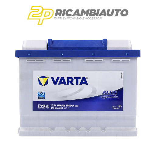 D24 - BATTERIA AUTO 60AH D24 VARTA BLUE DYNAMIC 540A SPUNTO POLO POSITIVO A  DESTRA 12V - Varta (Impianto elettrico - Batterie); 5604080543132