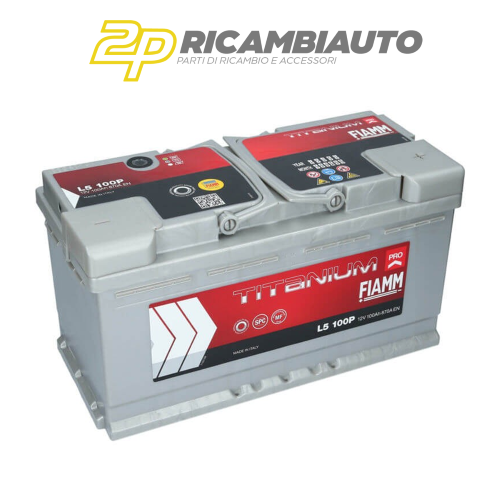 7905160 - BATTERIA AUTO FIAMM L5 100P TITANIUM PRO 12V 100Ah Ampere 870A  353x175x190mm - Fiamm (Impianto elettrico - Batterie); 7905160