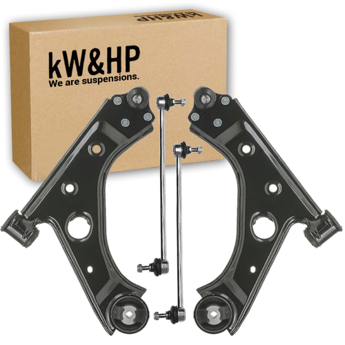 KW0038B - KIT 4PZ COPPIA BRACCI ANTERIORI + BIELLETTE BARRA STABILIZZATRICE  OPEL CORSA D - kW&HP (Sospensioni e sterzo - Bracci oscillanti); KW0038B