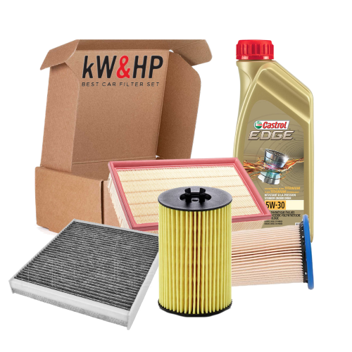 Kit Tagliando Auto Completo: 4 Filtri + 5 Litri Olio Motore 5W30 Per BMW Serie 2 Active Tourer F45 1.5 216d (85 KW, 116 CV)
