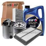 KIT TAGLIANDO 4 FILTRI + 5LT OLIO ELF 5W30 PER NISSAN QASHQAI II 1.5 DCI 81KW 110CV DAL 11/2013