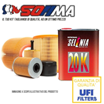 Kit tagliando auto, kit tre filtri e 3 litri olio motore Selenia 20K 10W40 (KF1010/so)