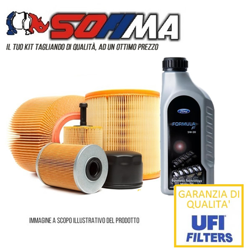 KIT TAGLIANDO 4 FILTRI + 4LT LITRI OLIO MOTORE COMPATIBILE CON FORD FOCUS II, C-MAX 1.6 TDCI