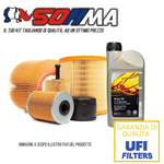 Kit tagliando auto, kit quattro filtri e 6 litri olio motore Opel GM 5W30 (KF0023/so)