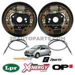 KIT FRENI POSTERIORI PREMONTATI E FUNI FRENO A MANO PER FIAT PUNTO 188 1.3 CON ABS