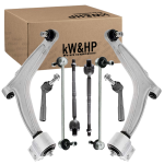 KIT 8 PEZZI COPPIA BRACCI BRACCETTI ANTERIORI, BIELLETTE, TESTINE E TIRANTI STERZO PER FIAT CROMA