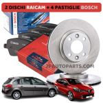 KIT 4 PASTIGLIE FRENO E 2 DISCHI ANTERIORI DX/SX PER RENAULT CLIO IV LOGAN SANDERO