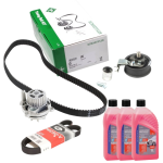 KIT DISTRIBUZIONE POMPA ACQUA CINGHIA SERVIZI E ANTIGELO OMAGGIO PER VOLKSWAGEN GOLF V 5 1.6