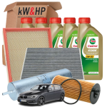 KIT TAGLIANDO 4 FILTRI CON OLIO MOTORE ORIGINALE 5LT LITRI 5W30 COMPATIBILE CON BMW SERIE 1 1.6 114 D