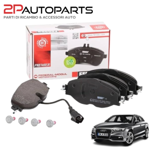 KIT COPPIA DISCHI E PASTIGLIE FRENO ANTERIORI PER AUDI A3 8VS 2.0 TDI