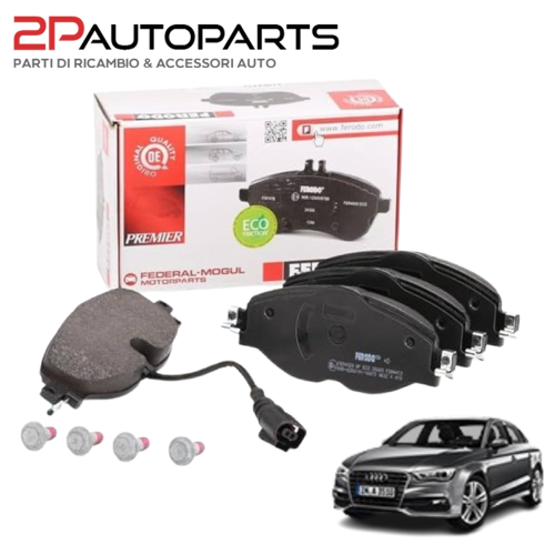 KIT COPPIA DISCHI E PASTIGLIE FRENO ANTERIORI PER AUDI A3 8VS 2.0 TDI