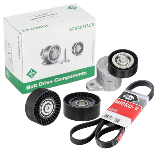 KIT CINGHIA POLY-V TENDICINGHIA ESTERNI INA/GATES PER FIAT ALFA JEEP 2.0 MULTIJET