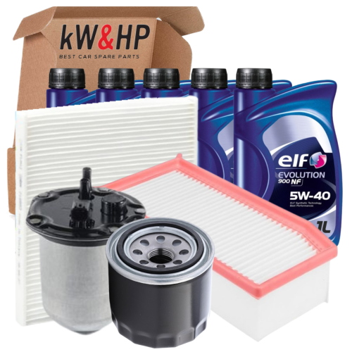 KIT TAGLIANDO 4 FILTRI 5 LT OLIO MOTORE ORIGINALE 5W40 PER DUSTER 1.5 DCI